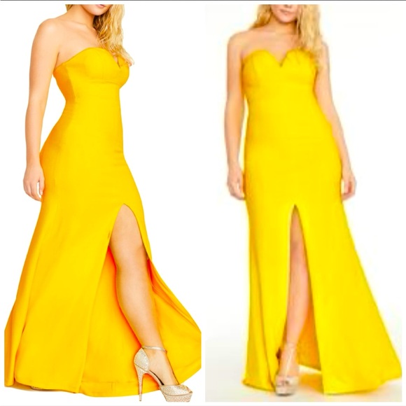 B Darlin Dresses & Skirts - B DARLIN LONG YELLO FORMAL DRESS SIZE 3/4